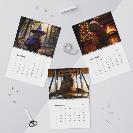 2025 Capybara Wall Calendar 12 Month Planner Capybara Calendar Hanging Animal Monthly Calendar Gift for Capybara Lovers