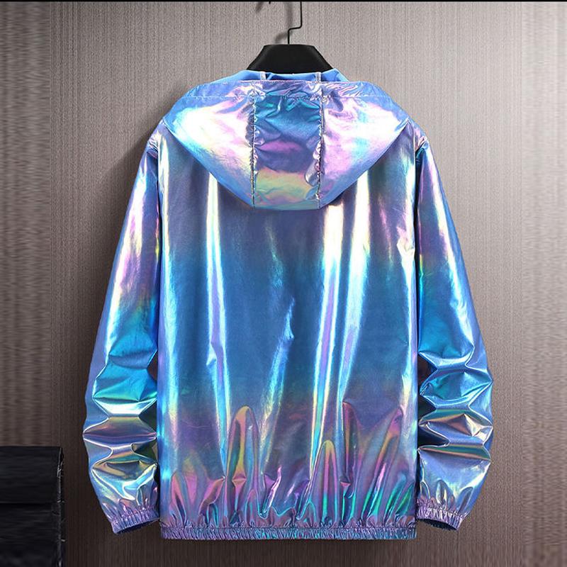 Женские топы большого размера, летние крутые светоотражающие ветрозащитные ветрозащитные ветровки, модный многоцветный водонепроницаемый плащ, пальто с капюшоном для женщин