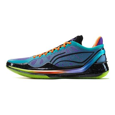 Баскетбольные кроссовки LiNing Blade 4 V2 Parrot Shock Absorbing Non-Slip Lightweight Rebound Low-Go для мужчин, баскетбольные кроссовки Purple Green ABAU037-6