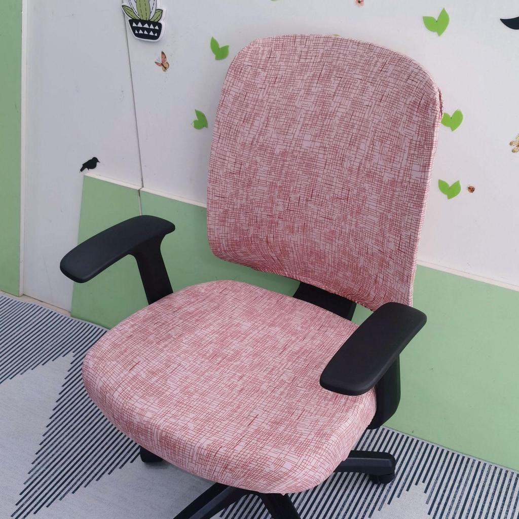 Чехол на вращающееся офисное кресло и подушку из эластичной ткани с принтом