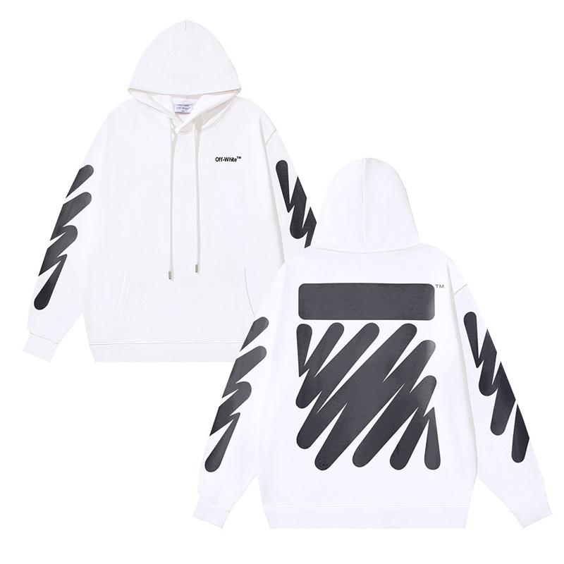 1316 Off-White 2025 Осень/Зима Линия New Wave Худи с принтом наклонной полосы Мужское и женское худи