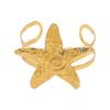 B1889 European and American personality exaggerated metal starfish shape open bracelet, summer ocean vacation style retro bracelet