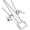 2pcs Stainless Steel Couple Necklaces Matching Puzzle Heart Lock Key Pendant  Valentine Day Gift
