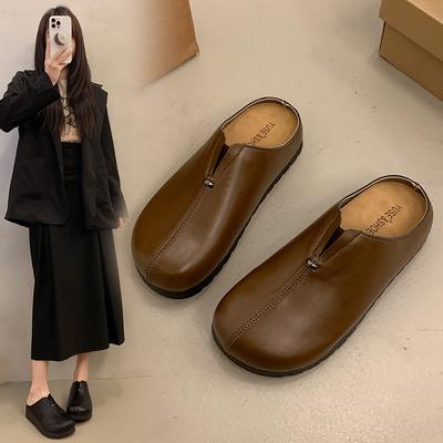 Туфли ленивая сумка голова полушлепанцы женские весенние новые верхняя одежда Мюллер шорты Лебокен Биркен завышенная платформа 2025