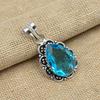 Синий топаз стерлингового серебра 925 пробы драгоценный камень ручной работы кулон ювелирные изделия Рождественский подарок