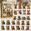 Holiday Decoration for Home 2026 Dog Christmas Advent Calendar, 24 Days Puppy Figures Countdown Calendar Lovers 2D Acrylic Cute Collectible Ornaments