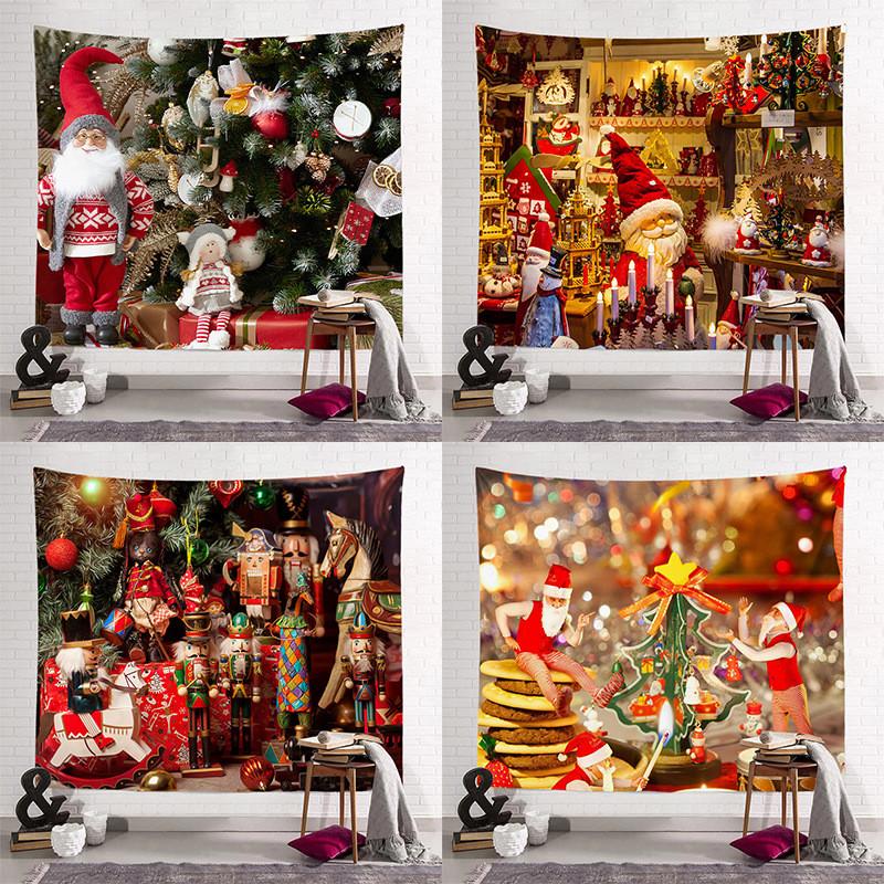 Рождественский гобелен для домашнего декора, новогодний Санта-Клаус, украшение комнаты, фоновая ткань, большой размер, гобелен, настенная ткань