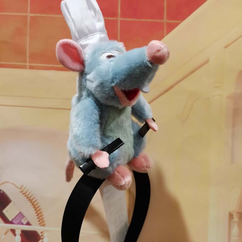 Disney Повязка на голову «Рататуй» Мультяшная плюшевая кукла Повязка на голову Французская широкая заколка для волос Фото-головной убор Креативность Кавайная девочка Подарок