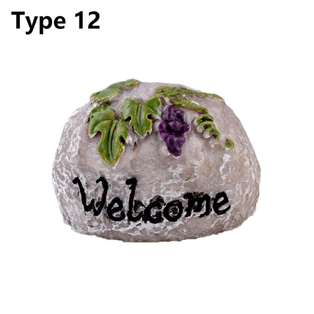 Succulents Bonsai Simulation Stone Signpost Welcome Stake Figurine Fairy Garden Mini Road Sign