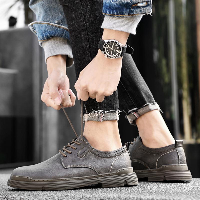 Мужская кожаная повседневная обувь первого слоя, универсальная износостойкая рабочая обувь, нескользящая походная обувь для скалолазания