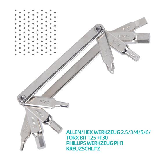 Multifunctional Wrench 8 In 1 Pocket Size Foldable Easy Storage High Strength Mini Bike Multitool Repair Kit Road And Mountain Bikes