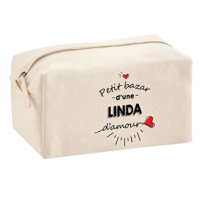 Trousse multifonction Bazar d'une Linda d'amour Cadeau Anniversaire Idée Personnalisé Original | Trousse Scolaire Fournitures Bureau