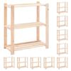 VidaXL 3-Tier Storage Shelves 10 Pcs 80x38x90 Cm Pine 150 Kg