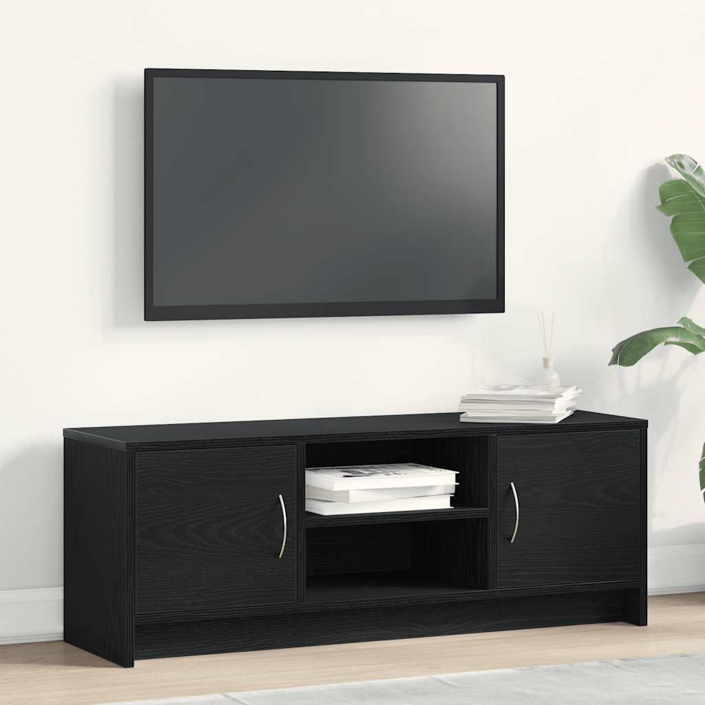TV Cabinet in Black Oak 102 x 30 x 37.5 cm Engineered Wood