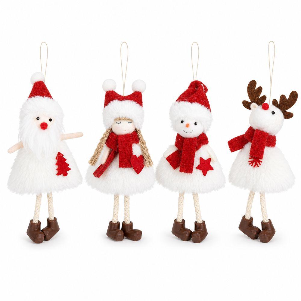 Angel Doll Hanging Plush Ornament Snowman Pattern Christmas Hanging Doll Christmas Tree Decor
