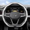 bpzsw1 Suitable for Volkswagen Carbon Fiber Texture Steering Wheel Cover Snap-On Wave-Shaped Protective Shell Golf Passat Polo Jetta
