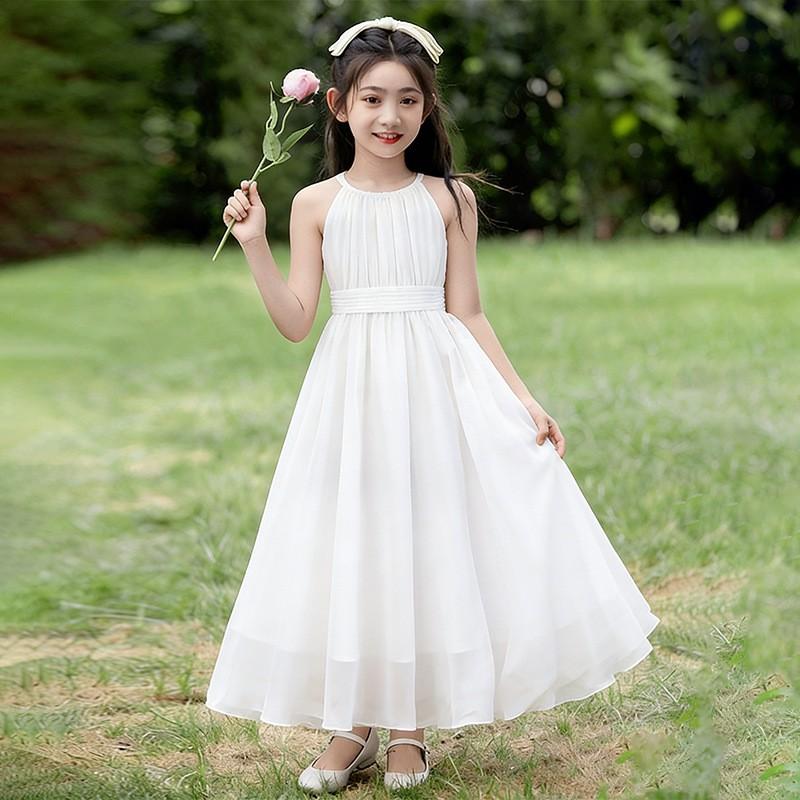 Girls White Dress 2026 Holiday Princess Kids Over 4 Y.O.