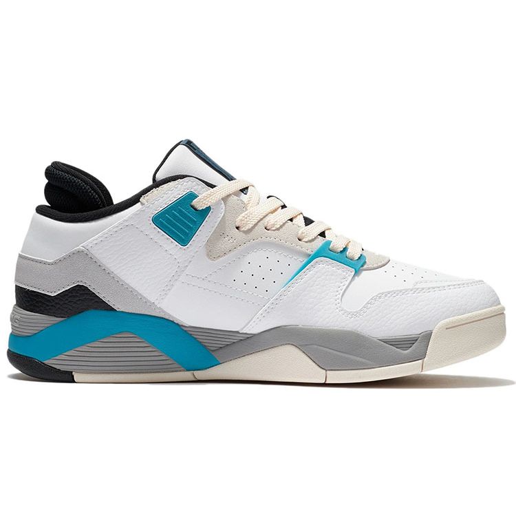 Li-Ning Нескользящие износостойкие низкие ретро баскетбольные кроссовки мужские кроссовки белые синие AGBS031-3