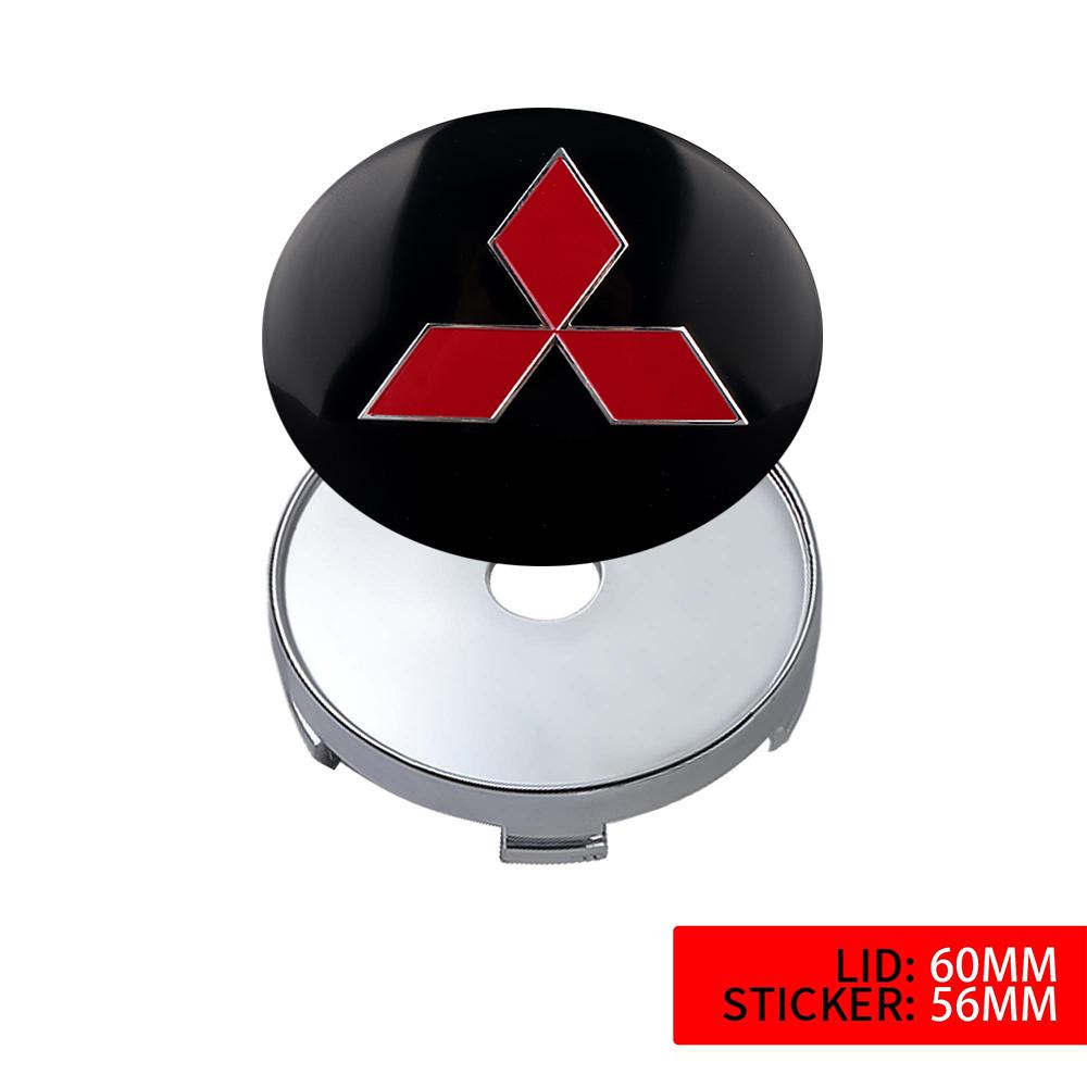 4 шт. 56/60 мм Колпаки на ступицу автомобиля Центральные колпаки на колеса автомобиля Наклейка на колпак Ступица колеса для Mitsubishi Asx Lancer 10 Outlander 3 l200