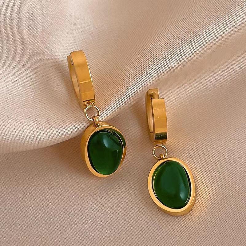 Rose Gold Geometric Titanium Steel Earrings for Women - Stylish, Simple Designs