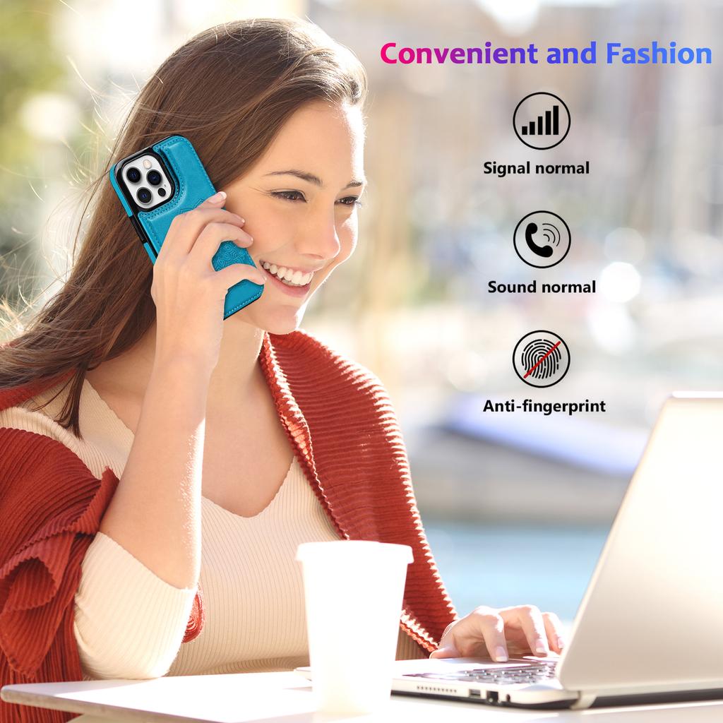 For iPhone 15 Pro Cell Phone Case Imprinted Mandala Flower PU Leather+TPU Anti-fall Cover