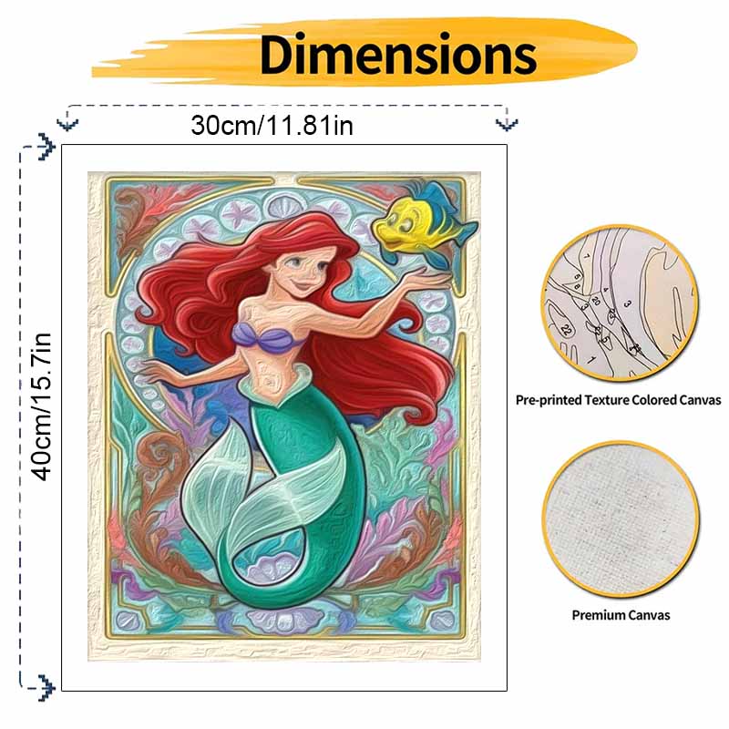 Disney Русалочка Ариэль Флаундер картина по номерам масляными красками набор для рисования ручная работа DIY украшение для дома подарок