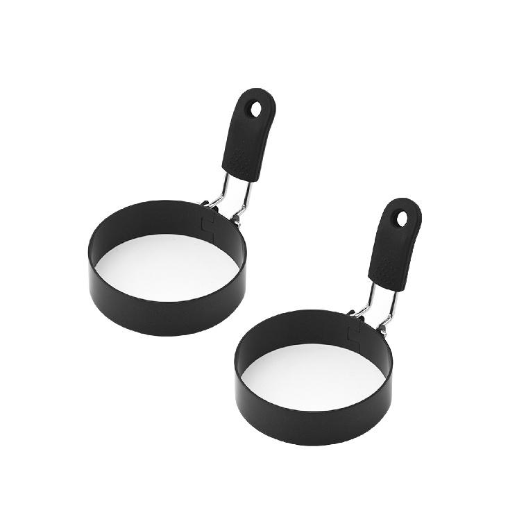 Stainless steel omelette household round fried egg steamed poached omelet mold kitchen baking tool 2