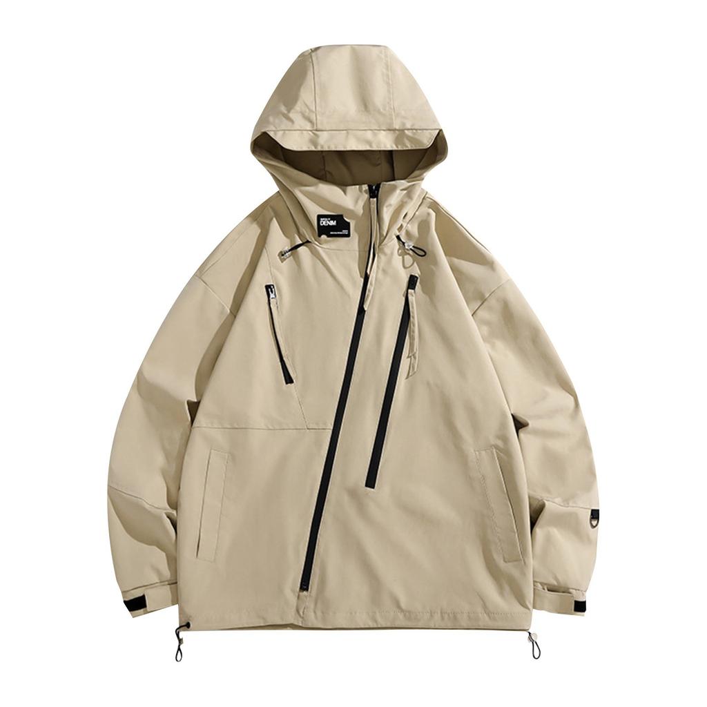 Мужская весенняя куртка с капюшоном, мужская водоотталкивающая ветрозащитная универсальная модная одежда для активного отдыха, модная куртка