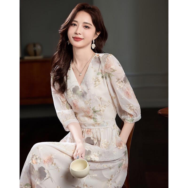 Demana New Chinese Style Embroidered A-Line Maxi Dress