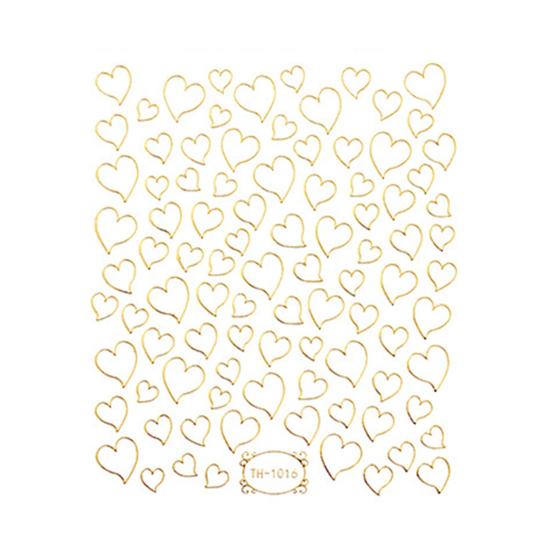 Exquisite Self-Adhesive Gloss Nail Heart Sticker Valentines Adhesive Decals Decor Supplies