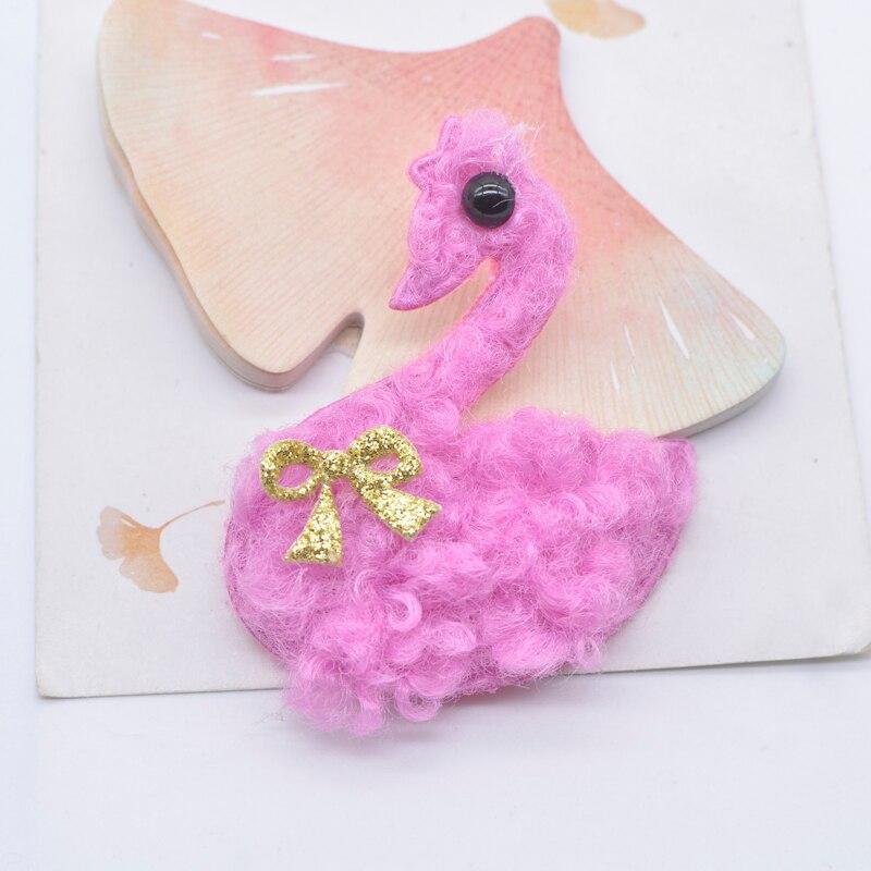 6 шт., плюшевые аппликации в виде лебедя, скрапбукинг, сделай сам, наклейки, нашивки с плоской задней частью, украшения, аксессуары