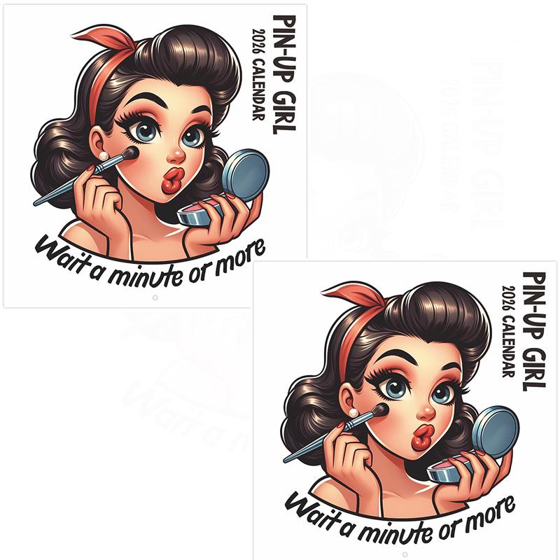 2026 Ретро Календарь Милой Девушки Календарь со Смешным Текстом 12-Месячный Настенный Календарь Идеальный Рождественский Подарок Для Уставших Женщин