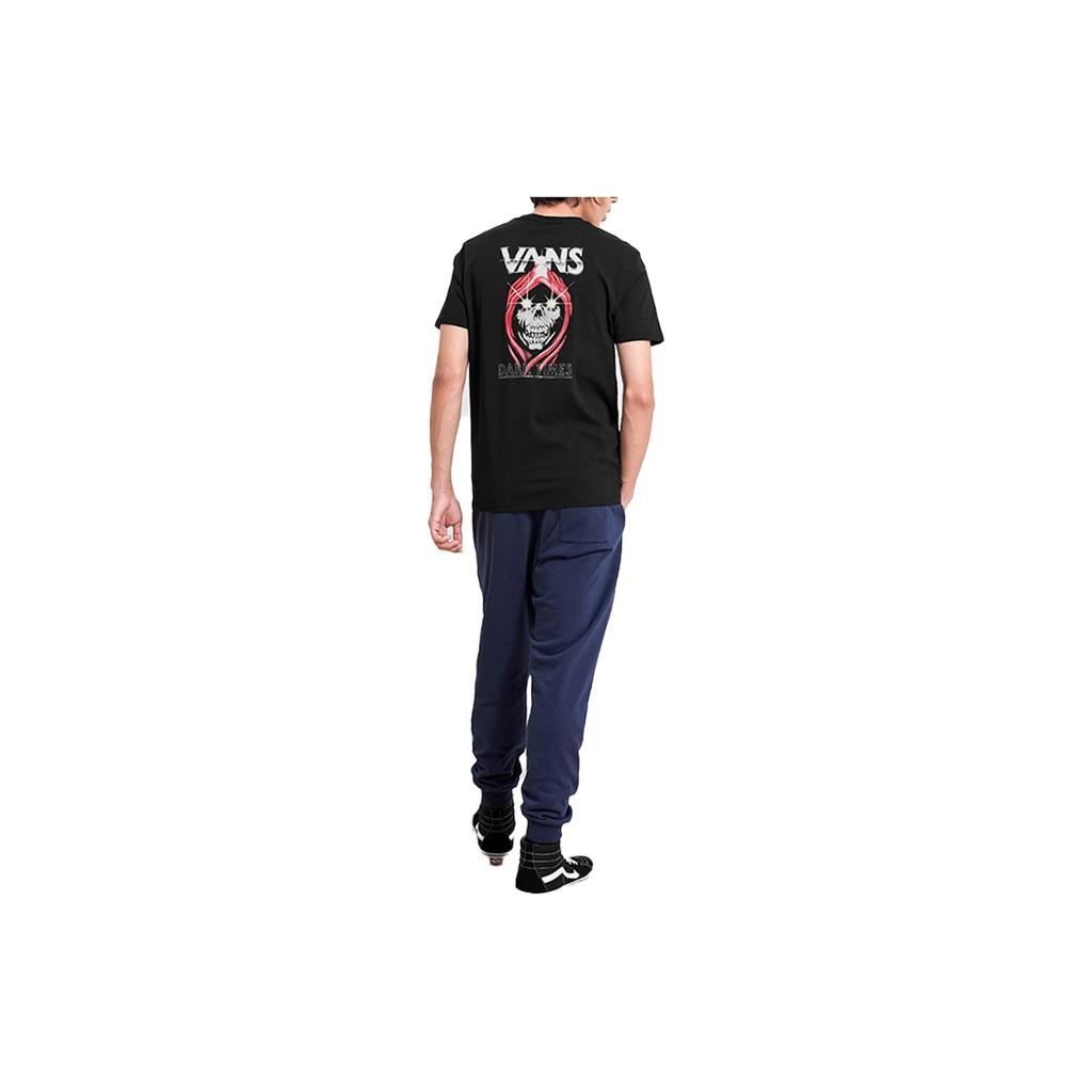 Vans Яркая футболка с коротким рукавом и принтом черепа. Мужские топы, черные VN0A4MLVBLK