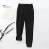 Women Sweatpants Elastic Waist Adjustable Drawstring Casual Harem Pants with Pockets Solid Color Casual Trousers