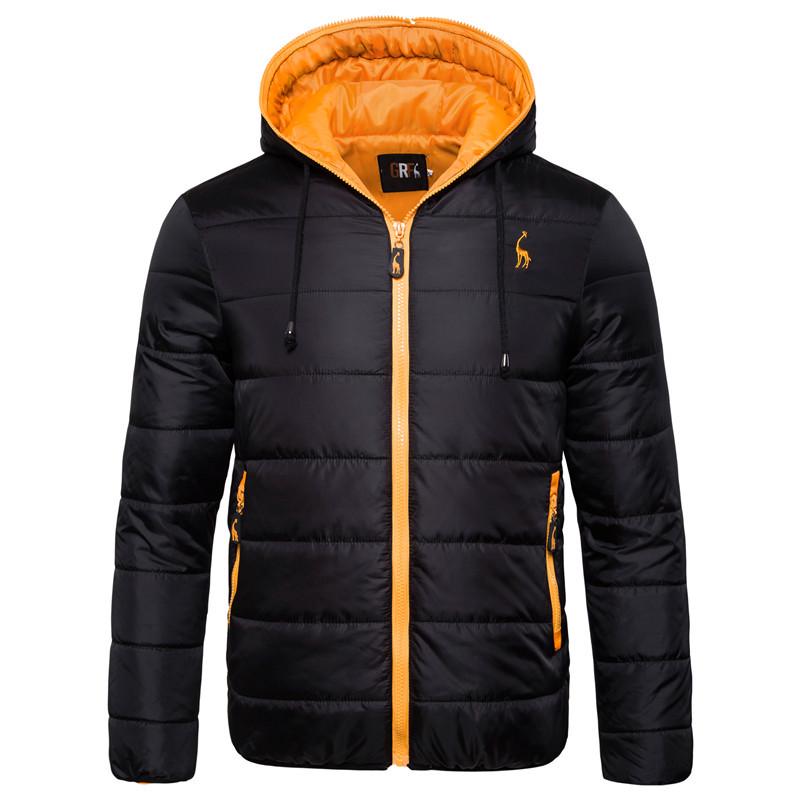 Autumn and Winter Men's Hooded Cotton-padded Jacket Solid Color Plus Size Cotton-padded Coat