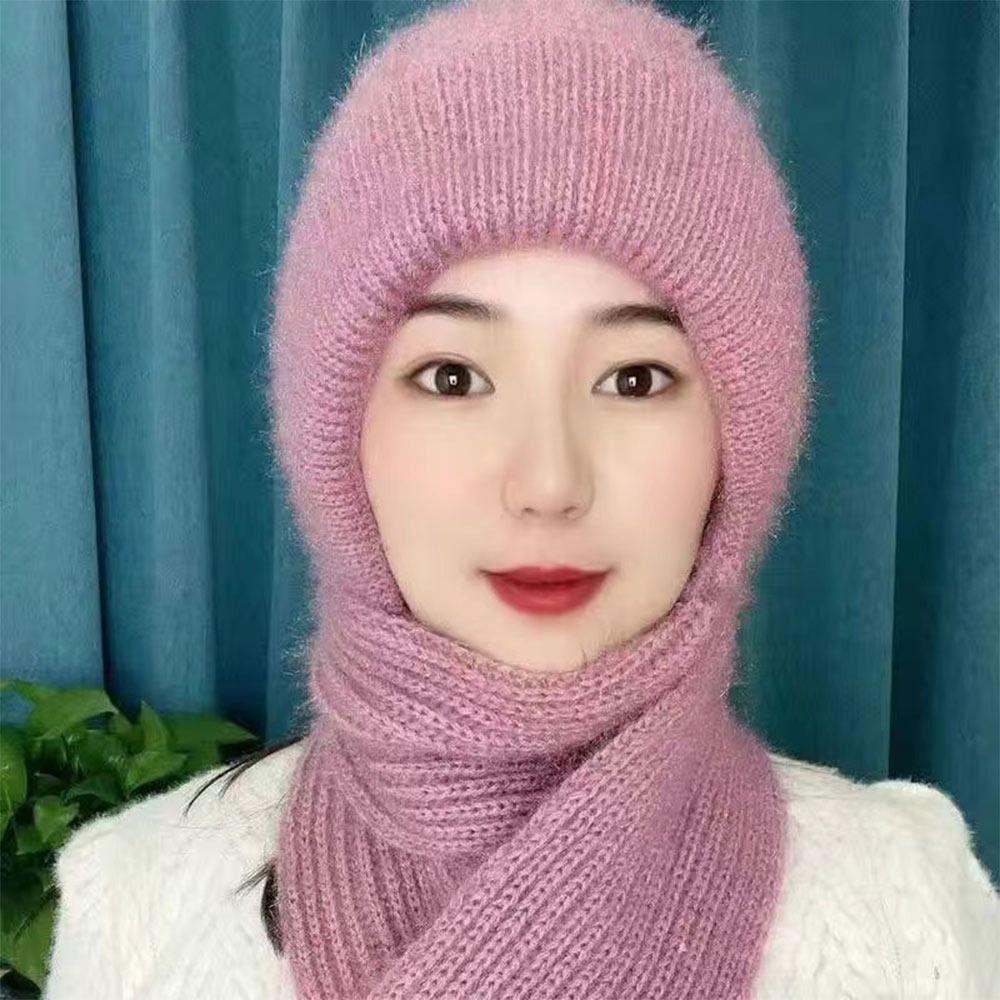 Neck Warmer Beanie Hat Scarf Thickened Scarf Set Hooded Fashion Ear Protection Hat Cycling