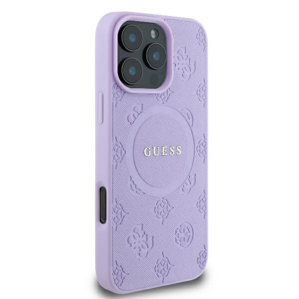 Guess Guhmp16Xpsapsmeu Iphone 16 Pro Max6.9 Fioletowy/Purple Hardcase Saffiano Peony Classic Logo Magsafe