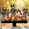 Хэллоуин Садовый Колышек Металлическое Искусство Знак Летающей Ведьмы Скелет Зомби Детский Колышек для Украшения Двора на Открытом Воздухе Подарок на Новоселье