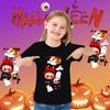 Halloween Children's T-shirt LABUBU&Halloween Party Pattern Printed Girl Short Sleeve Round Neck T-shirt
