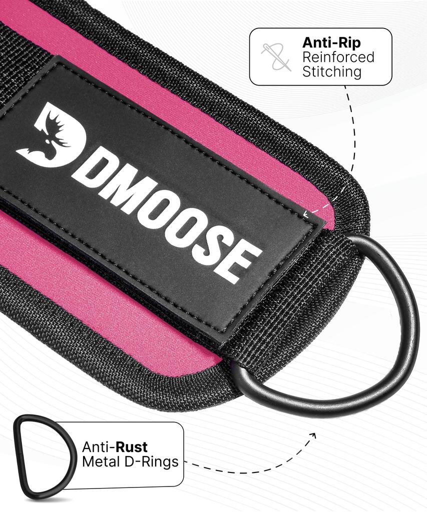 Ремешки для лодыжек DMoose для блочного тренажера, для махов назад, тренировки ягодиц, разгибаний ног, сгибаний и отведения бедра (Мужчина и женщина), Регулируемая неопреновая поддержка
