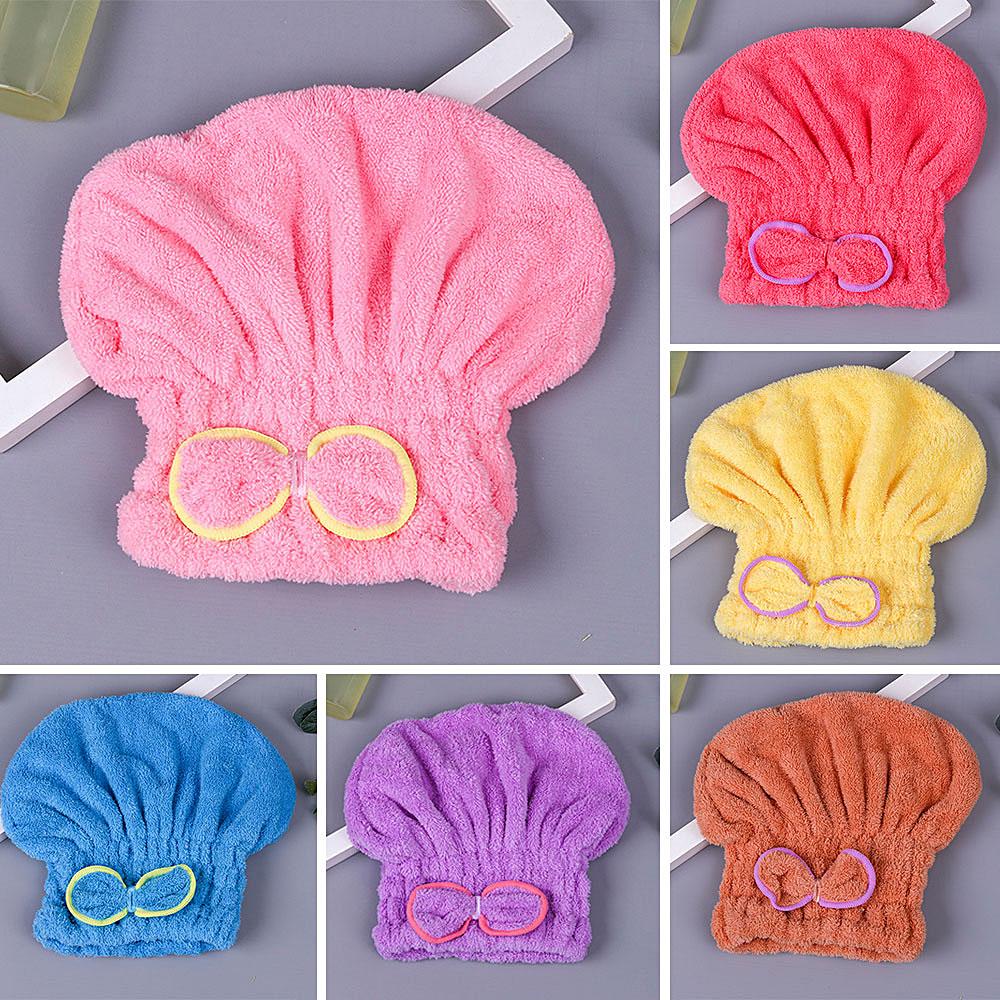 Quick Hair Drying Bath Spa Bowknot Wrap Towel Thicken Shower Hat Cap For Bath Bathroom Accessories