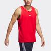 adidas Однотонный логотип свободный баскетбольный спортивный жилет с круглым вырезом мужской топ красный IL2266