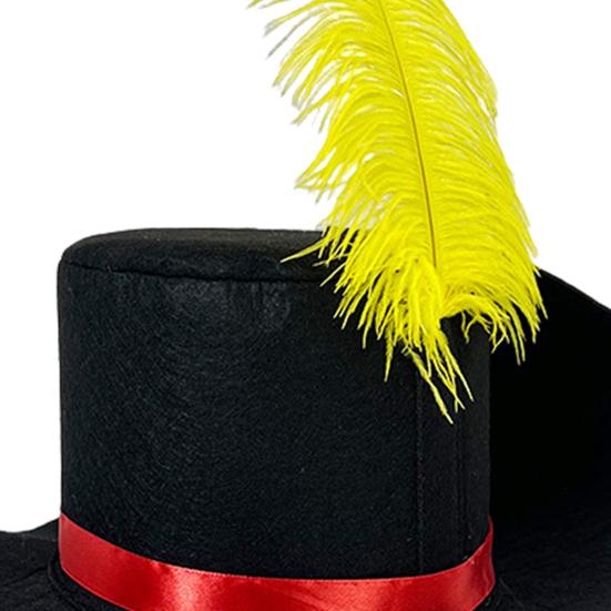 Унисекс-шляпа с перьями Yousheng, сценическая шляпа, однотонный фетровый дизайн, плоский верх, широкие поля, шляпа снеговика, шляпа для косплея на Хэллоуин для взрослых и детей
