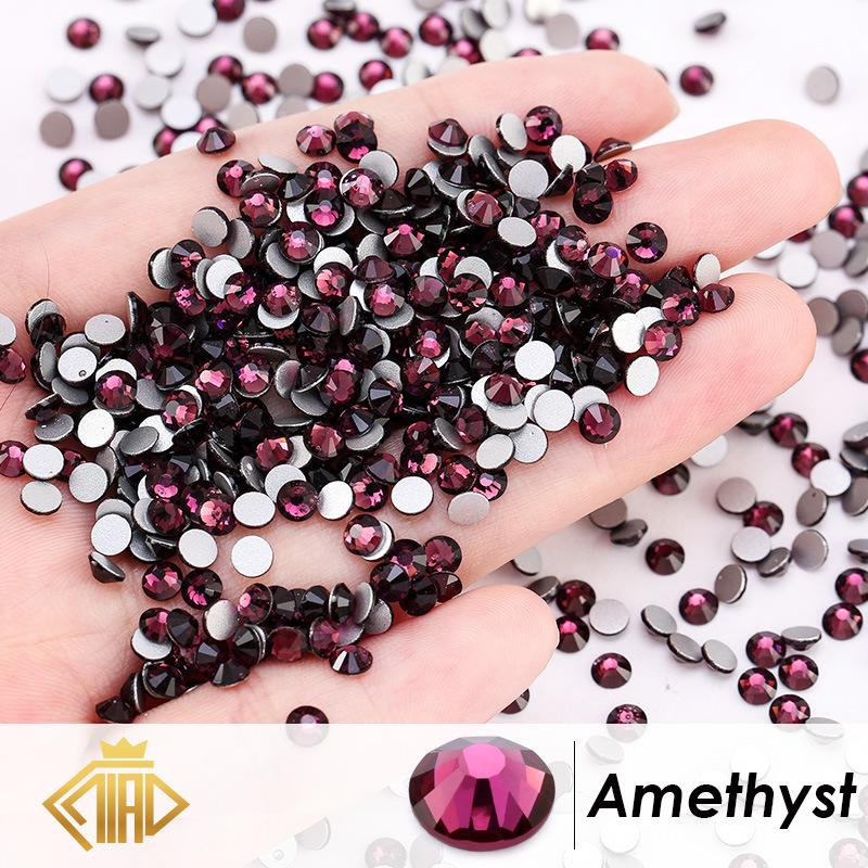 Glass Flat Bottom Drill 1440 Nail Drill Electroplated Rhinestone Diy Accessories Nail Drill Jewelry Accessories Sticker Drill