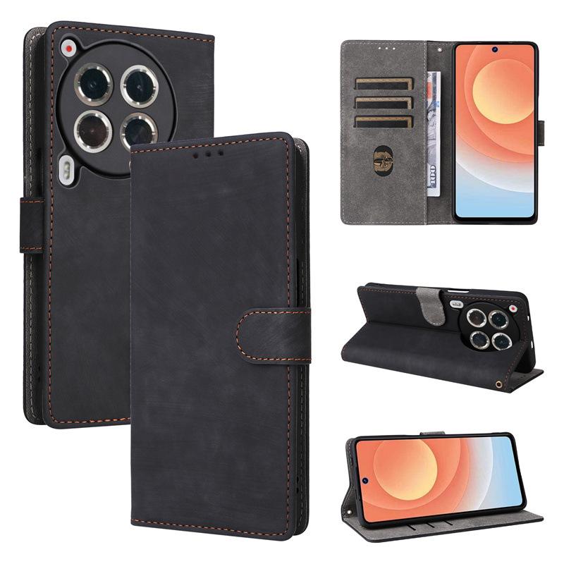 Чехол-книжка для Tecno Camon 30 Premier из искусственной кожи с полной защитой корпуса [блокировка RFID] Чехол-кошелек