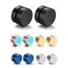 Magnetic Korean-Style Men's No-Pierce Stud Earrings - Minimalist Round Design