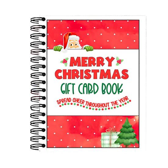 Christmas Gift Card Book DIY Spiral-Bound Merry Christmas College Survival Kit Greeting Card Holder