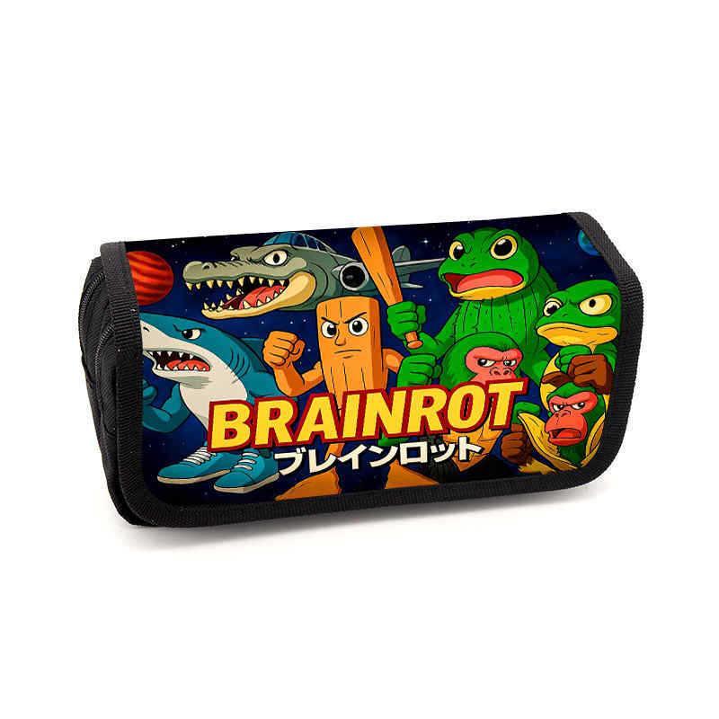 Tralalero Tralala Pencil Cases New Tungtung Sahur Brainrot Kids Stationery Bags Student Back To School Pen Pouch Children Gift