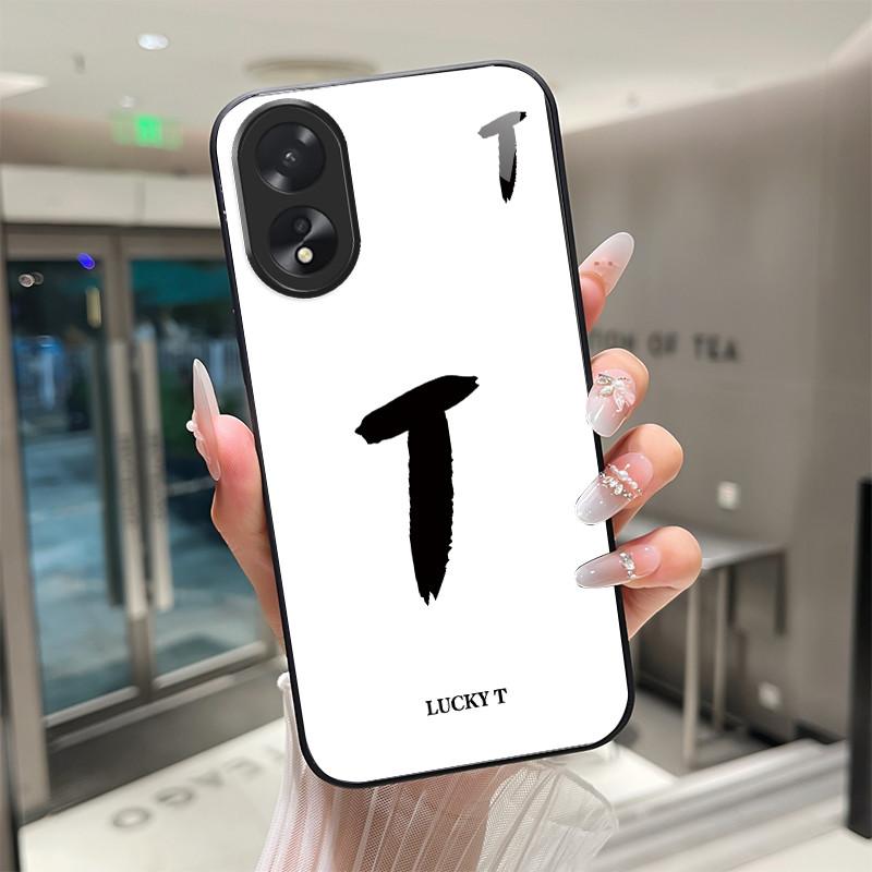 Чехол для телефона OPPO A18 A38 A58 A78 Задние крышки Счастливая буква Защитный чехол для OPPOA18 OPPOA38 Закаленное стекло Мягкий корпус из ТПУ
