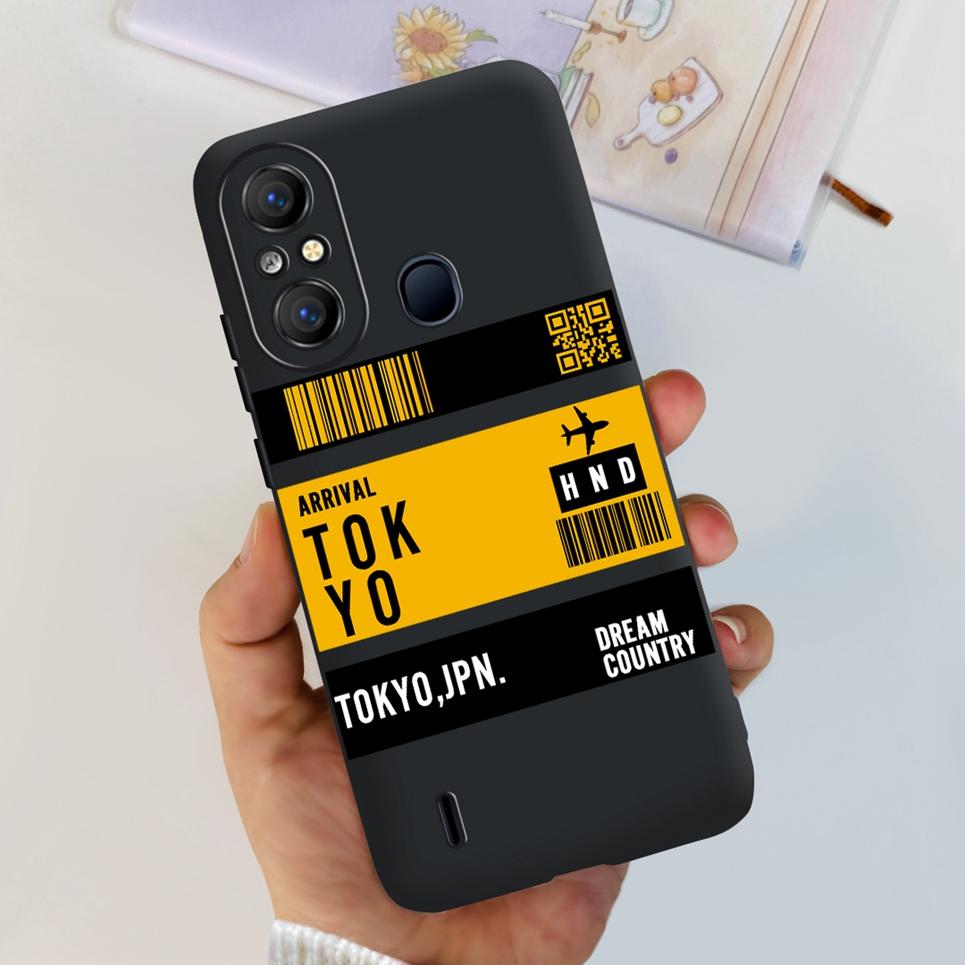 For ITEL A58 ITEL A49 Back Cover Jelly Stylish Beauty Pattern Printed Phone Case For ItelA48 A 49 Soft Black Matte Silicone Etui